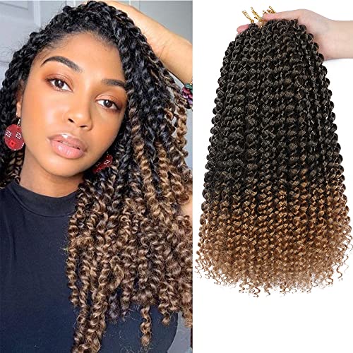 Passion Twist Hair 14 Inch 8 Packs Passion Twist Braiding Hair Water Wave Crochet Braids Hair Extensions Bohemian Braids Passion Twist Hair Ombre Blonde 14 Inch1B27